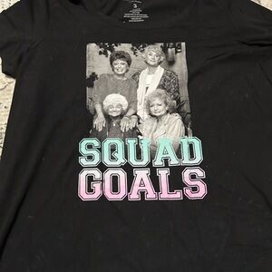 Black Graphic Tee with Squad Goals Print